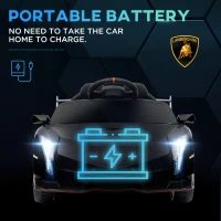 Aosom Lamborghini Veneno Licensed Kids Ride on Car w/ Bluetooth, Black(m-6)