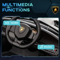 Aosom Lamborghini Veneno Licensed Kids Ride on Car w/ Bluetooth, Black(m-7)