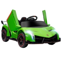 Aosom Lamborghini Veneno Licensed 12V Electric Kids Ride on Car with Bluetooth, Remote, Green(m-11)