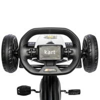 Aosom Pedal Go Kart for Kids, Pedal Car with Swing Axle, Adjustable Bucket, Handbrake, 4 EVA Wheels Powered Ride, Indoor Foot Racer, for 3-8 Years Old, White(m-10)