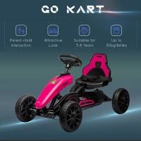 Aosom Kids Pedal Go Kart w/ Swing Axle, Shock-Absorbing Wheels, Pink(m-8)