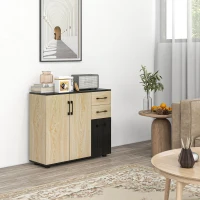 HOMCOM Modern Sideboard Cabinet, Freestanding Sideboards and Buffets with 3 Doors, 2 Drawers and Adjustable Shelf(m-1)