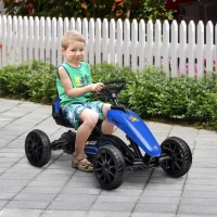Aosom Kids Pedal Go Kart w/ Swing Axle, Shock-Absorbing Wheels, Blue(m-2)