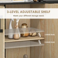 HOMCOM Modern Sideboard Cabinet, Freestanding Sideboards and Buffets with 3 Doors, 2 Drawers and Adjustable Shelf(m-6)