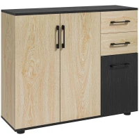 HOMCOM Modern Sideboard Cabinet, Freestanding Sideboards and Buffets with 3 Doors, 2 Drawers and Adjustable Shelf(m-12)