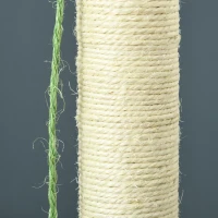 PawHut 33" Cactus Cat Scratching Post for Indoor Cats, Sisal Cat Scratcher with Hanging Ball, Green(m-9)