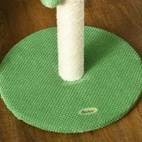 PawHut 33" Cactus Cat Scratching Post for Indoor Cats, Sisal Cat Scratcher with Hanging Ball, Green(m-10)
