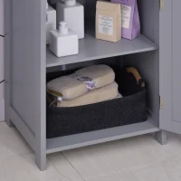 kleankin Bathroom Cabinet with Drawer and Shelf, Toilet Vanity Cabinet for Toilet Paper, Towels or Shampoo, Grey(m-9)