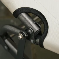 Outsunny Folding Chaise Lounge Chair for Outside, 2-in-1 Tanning Chair with Pillow & Pocket, Adjustable Pool Chair for Beach, Patio, Lawn, Deck, Cream White(m-9)