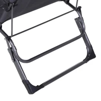 Outsunny Folding Chaise Lounge Chair for Outside, 2-in-1 Tanning Chair with Pillow & Pocket, Adjustable Pool Chair for Beach, Patio, Lawn, Deck, Gray(m-9)