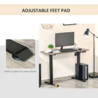 Vinsetto Electric Height Adjustable Standing Desk with 48" Desktop, Sit Stand Home Office Desk with Memory Button Control and Anti-Collision System, Teak/Black(m-8)