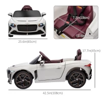 Aosom 12V Electric Ride on Car with Butterfly Doors, 3.1 MPH Kids Ride-on Toy for Boys and Girls with Remote Control, Suspension System, Horn Honking, White(m-3)