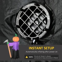 Outsunny 5' Inflatable Halloween Pumpkin Grim Reaper, Blow Up Outdoor LED Yard Display, Waterproof(m-7)