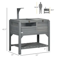 PawHut Tortoise Habitat with Shelf Storage Tortoise Gift Accessory with Weather Protection for Indoor, Gray(m-3)