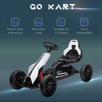 Aosom Kids Pedal Go Kart W/ Adjustable Seat, Swing Axle, White(m-7)