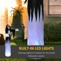 HOMCOM 12ft Halloween Inflatables Outdoor Decorations Skeleton Ghost, Blow Up LED Yard Decor for Garden, Lawn, Party, Holiday, Waterproof(m-5)