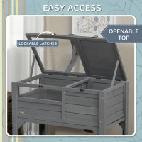 PawHut Tortoise Habitat with Shelf Storage Tortoise Gift Accessory with Weather Protection for Indoor, Gray(m-6)