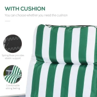 Outsunny Set of 2 Garden Sun Lounger, Outdoor Reclining Seat Cushioned Seat, Foldable Adjustable Recliner, White and Green(m-5)