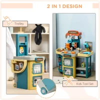 Qaba 47 Pieces Kids Tool Set Children Trolley for 3-6 Years Old(m-4)