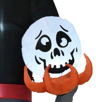 HOMCOM 12ft Halloween Inflatables Outdoor Decorations, Pumpkin Reaper with Skeleton Skull, Outdoor Giant Blow Up Yard Decor with Build-in LED  for Garden, Lawn, Party, Holiday(m-9)