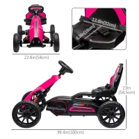Aosom 12V 7AH Electric Go Kart, Outdoor Racer Car for Kids, with Forward Backward, Adjustable Speed, Ages 3-8 Years Old, Pink(m-3)