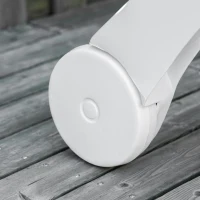 Outsunny Outdoor Chaise Lounge, 5 Level Adjustable Backrest Lounge Chair with Wheels, Folding Tanning Chair for Pool, Beach, Patio, Garden, White(m-9)