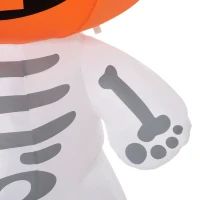 HOMCOM 6ft Halloween Inflatables Outdoor Decorations, Smiling Skeleton Ghost with Pumpkin Head, Blow Up LED Yard Decor for Garden, Lawn, Party, Holiday, Waterproof(m-9)