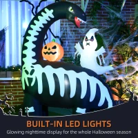 HOMCOM 6FT Halloween Inflatable Dinosaur with Ghost and Pumpkin LED Lights(m-5)