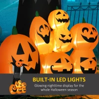 HOMCOM 9ft Halloween Inflatables Outdoor Decorations, Pumpkin Ghost with Pumpkin Patch, Outdoor Giant Blow Up Yard Decor with Build-in LED for Garden, Lawn, Party, Holiday(m-5)