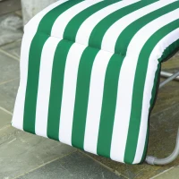 Outsunny Set of 2 Garden Sun Lounger, Outdoor Reclining Seat Cushioned Seat, Foldable Adjustable Recliner, White and Green(m-10)