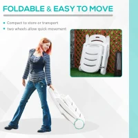 Outsunny Outdoor Chaise Lounge, 5 Level Adjustable Backrest Lounge Chair with Wheels, Folding Tanning Chair for Pool, Beach, Patio, Garden, White(m-5)