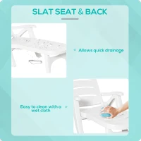 Outsunny Outdoor Chaise Lounge, 5 Level Adjustable Backrest Lounge Chair with Wheels, Folding Tanning Chair for Pool, Beach, Patio, Garden, White(m-7)