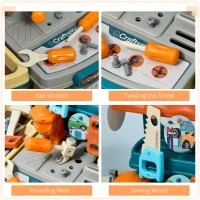 Qaba 47 Pieces Kids Tool Set Children Trolley for 3-6 Years Old(m-6)