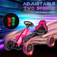 Aosom 12V 7AH Electric Go Kart, Outdoor Racer Car for Kids, with Forward Backward, Adjustable Speed, Ages 3-8 Years Old, Pink(m-5)