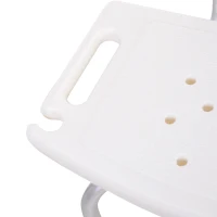 HOMCOM Bath Chair with Back, Adjustable Height Non-slip Shower Stool Bench Tool-Free Assembly Bathroom Aids, White(m-10)