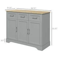 HOMCOM Modern Kitchen Sideboard Buffet Cabinet with Storage, Kitchen Island Dining Room Cabinet Living Room Furniture(m-3)