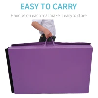 Soozier 4'x10'x2'' Folding Gymnastics Tumbling Mat, Exercise Mat  with Carrying Handles for Yoga, MMA, Martial Arts, Stretching, Purple(m-6)