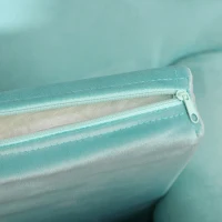 Qaba Kids Sofa, Armrest Chair for Preschool, Toddler Couch for Kids Room, Kindergarten, Dutch Velvet, Eucalyptus Wood, Light Blue(m-9)