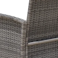 Outsunny 3 Piece Patio Furniture Set w/ Cushions, PE Rattan Outdoor Table And Chairs, 2-Tier Glass Top Coffee Table, Green(m-9)