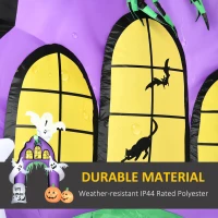 HOMCOM 9ft Halloween Inflatables Outdoor Decorations Castle Archway with Ghosts, Pumpkins, Spider and Tombstone, Blow Up LED Yard Decor Indoor Outdoor for Garden, Lawn, Party, Holiday(m-6)