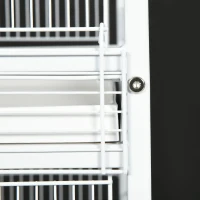 PawHut 67"H Bird Cage with Rolling Stand, Cockatiels Finches Budgie Cage with Divider, Removable Trays  - White(m-8)