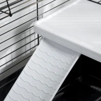 PawHut Small Animal Cage with Rolling Stand, Portable Bunny Cage with Storage Shelf, Guinea Pig Cage, Chinchilla Ferret Cage with Food Dish, Hay Feeder, Water Bottle, 39" x 22" x 36.5"(m-9)