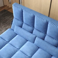 HOMCOM Recliner Sofa, Convertible Floor Sofa Chair with 2 Pillows, Adjustable Backrest and Headrest, Blue(m-9)