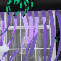 HOMCOM 8' Inflatable Halloween Archway with Ghosts and Spiders, Blow Up Outdoor LED Yard Display, Waterproof(m-9)