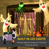 HOMCOM 8' Inflatable Halloween Archway with Ghosts and Spiders, Blow Up Outdoor LED Yard Display, Waterproof(m-5)
