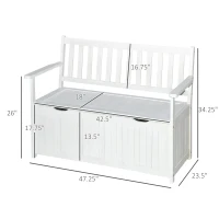 Outsunny 41 Gallon Outdoor Storage Bench, Wooden Deck Box with Inner Waterproof PE Lining, 2-Seat Container for Patio Garden Balcony Yard Store Garden Tools, White(m-3)