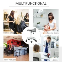 HOMCOM Saddle Stool, PU Leather Adjustable Rolling Salon Chair for Massage, Spa, Clinic, Beauty and Tattoo, Grey(m-7)