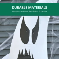 HOMCOM 5.9' Halloween LED Yard Decor Ghost with Pumpkin, Blow Up Inflatable Outdoor Decoration for Garden, Waterproof, Green(m-6)