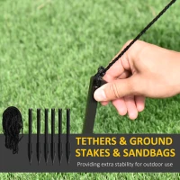 HOMCOM 8' Inflatable Halloween Archway with Ghosts and Spiders, Blow Up Outdoor LED Yard Display, Waterproof(m-8)