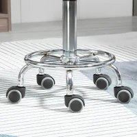 HOMCOM Saddle Stool, PU Leather Adjustable Rolling Salon Chair for Massage, Spa, Clinic, Beauty and Tattoo, Black(m-10)